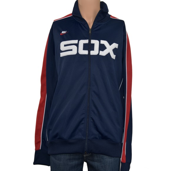 *Retro NIKE White Sox Zip Baseball Sz 2XL Jacket
